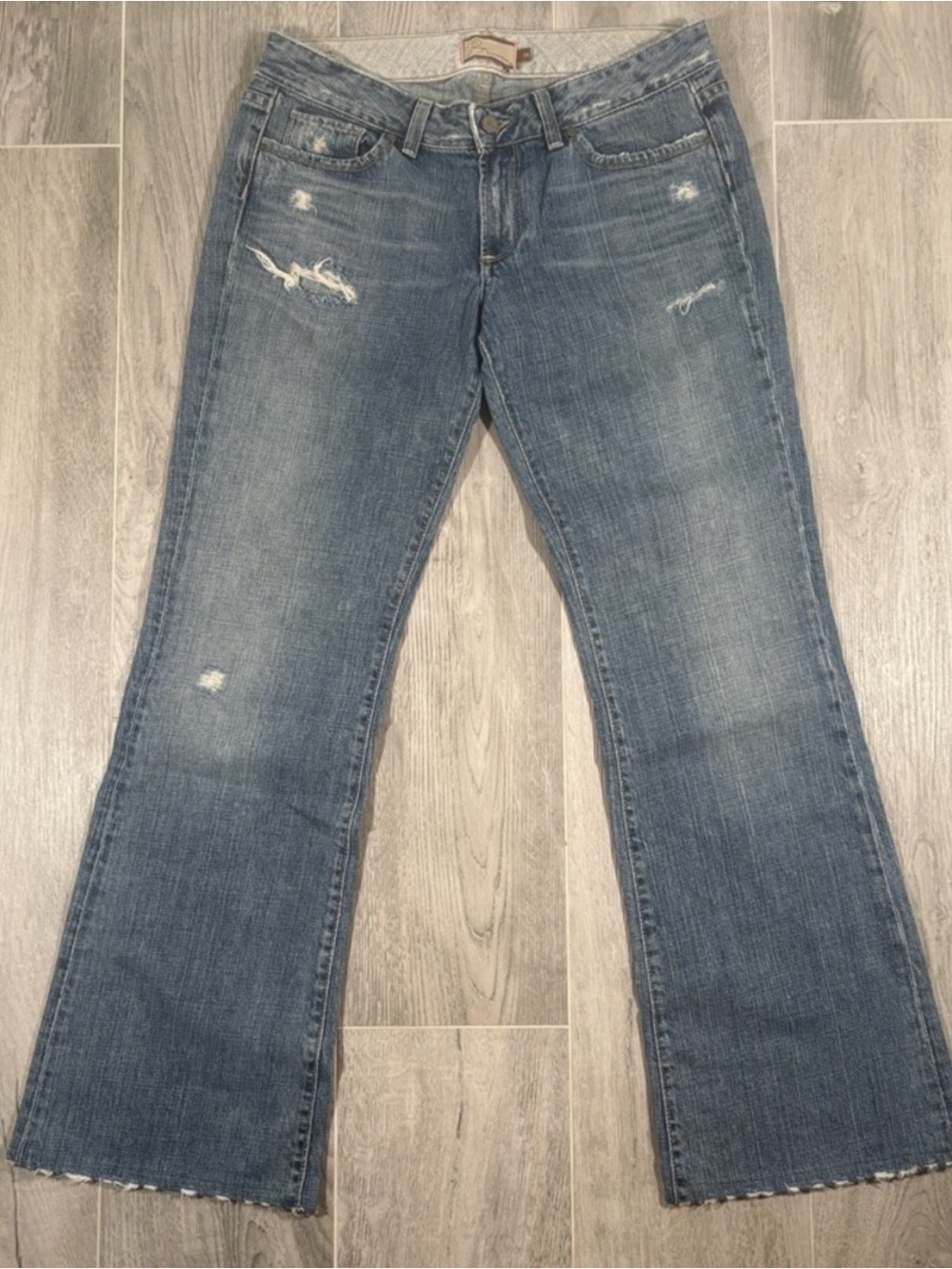 PAIGE Laurel Canyon Bootcut Jeans Size 30 Low Rise Distressed USA Denim